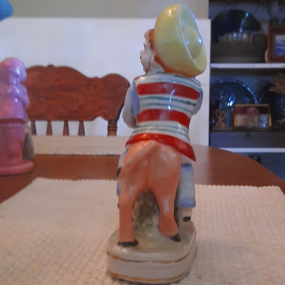 Rare Vintage Mexican Man on Donkey Gold Trimmed Base Marked Tajiya Made in Japan - Picture 3 of 4